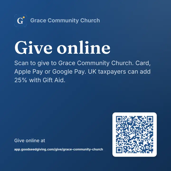 A square social media post with Grace’s QR code
